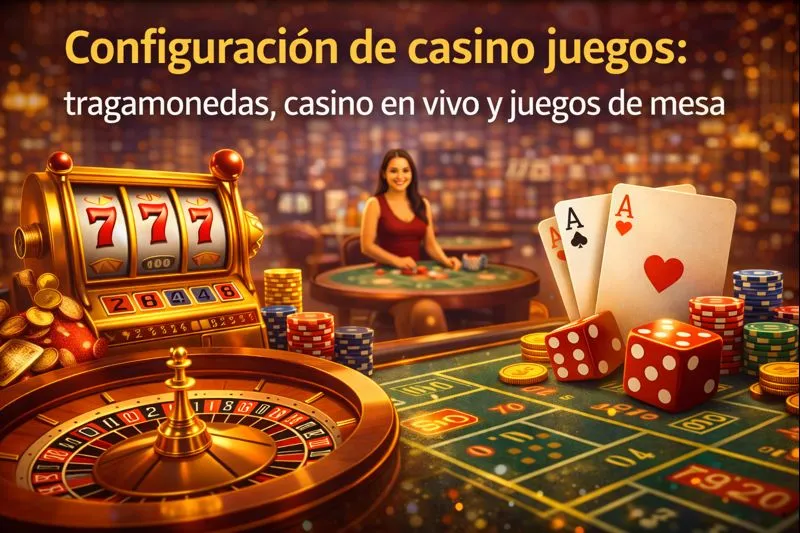 Configuración de casino juegos: tragamonedas, casino en vivo y juegos de mesa