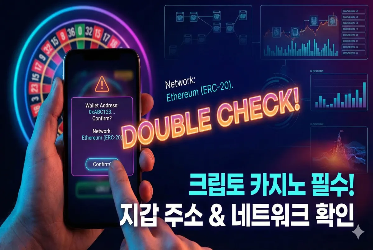 크립토 카지노 이용 시 지갑 주소와 네트워크 체인 선택을 정확히 확인